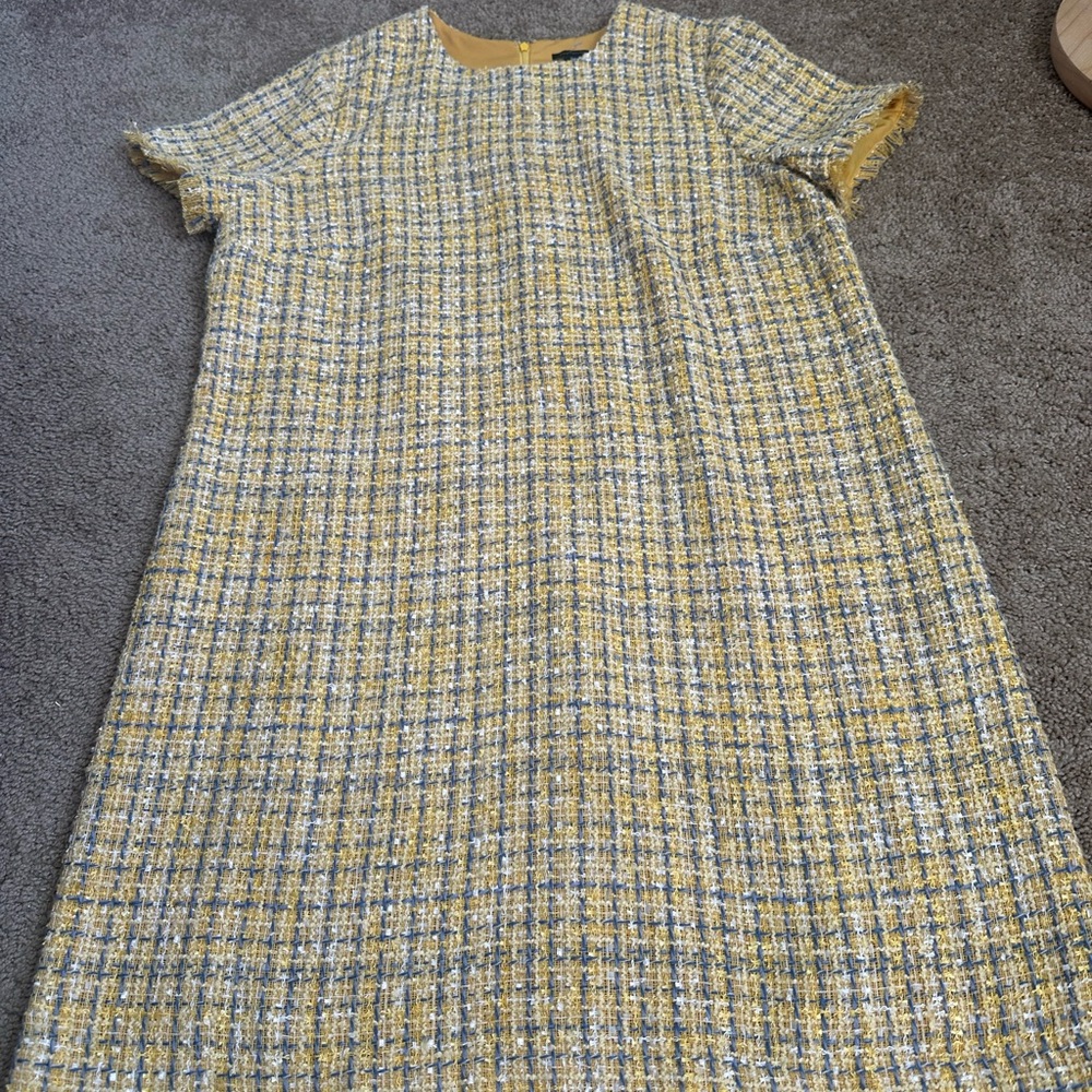 Ann Taylor Yellow Tweed Midi Dress - Picture 2 of 7